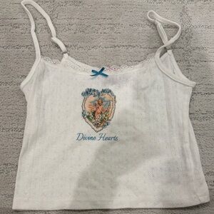 Edikted White Top with Angel Graphic